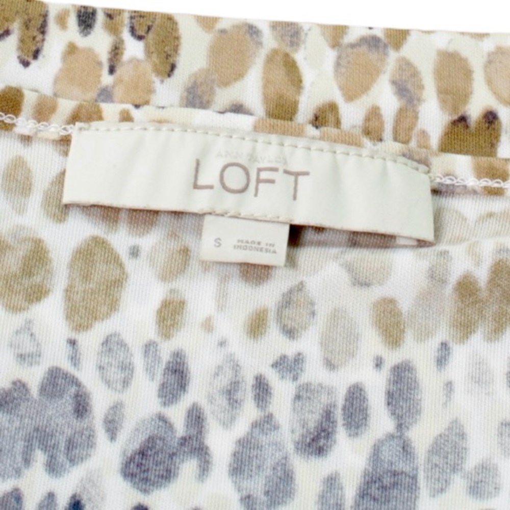 Ann Taylor Loft Women’s Multi Color Pebble Print Faux Wrap Dress Size Small - Picture 8 of 10